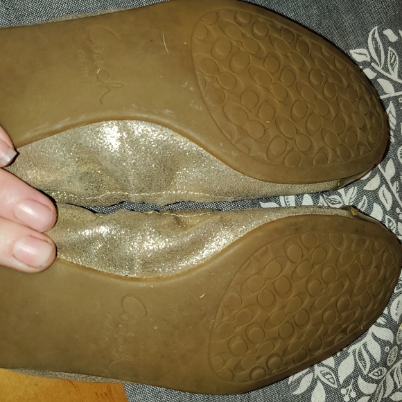 Coach Womens Darsi Gold Ballet Flats - Picture 4 of 5